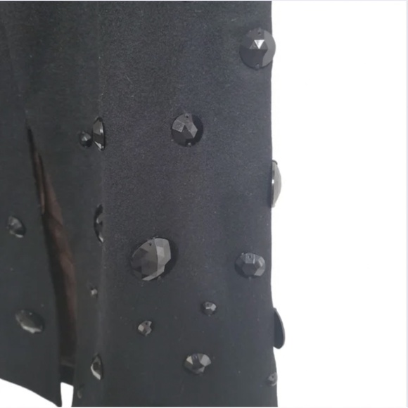 VINTAGE Tom and Linda Platt Cashmere Wool Blend Beaded Skirt S - Picture 3 of 4